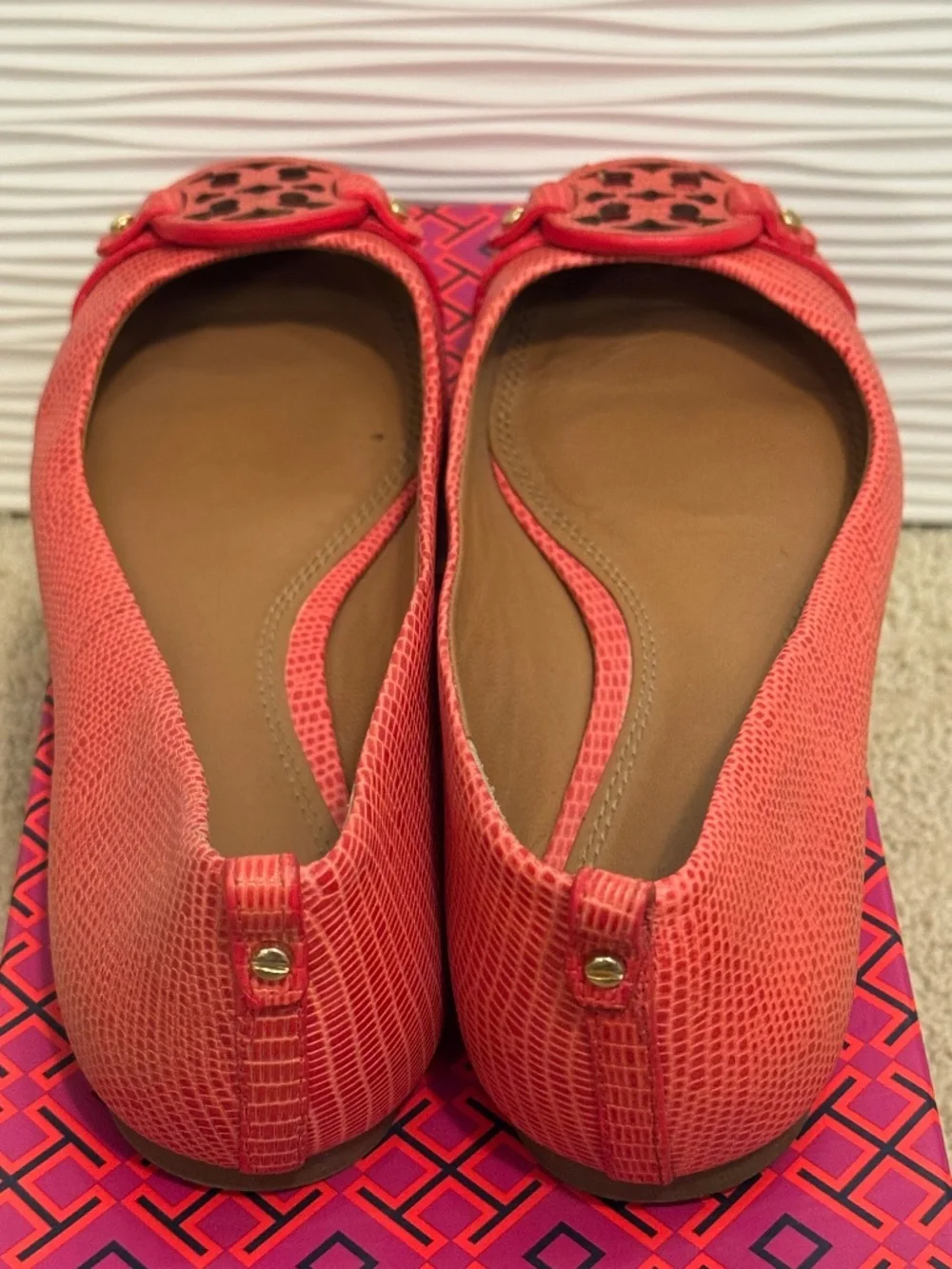 Tory Burch Mini Miller Ballet Flats Pink Size 8